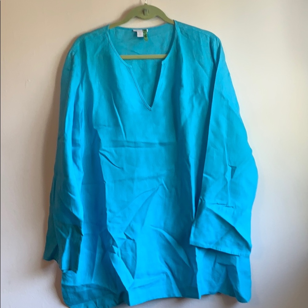 Saks Fifth Avenue linen tunic blouse XL